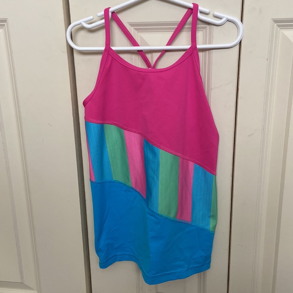 Ivivva Hot Pink, Blue and Green Spaghetti Strap Tank Top